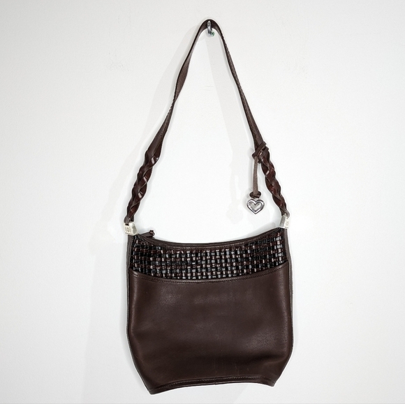 Brighton black brown woven leather shoulder bag - Picture 5 of 12